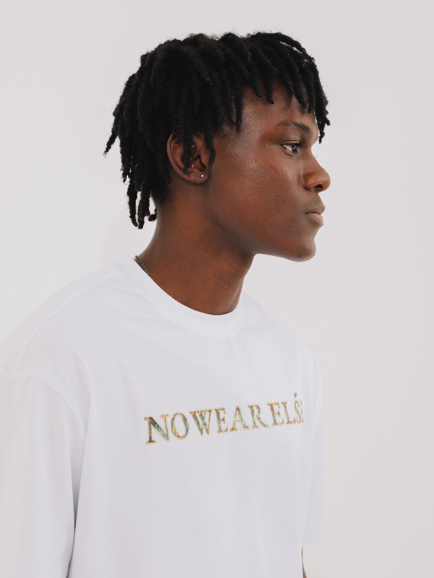 WHITE NO WEAR ELSE NAME T-SHIRT