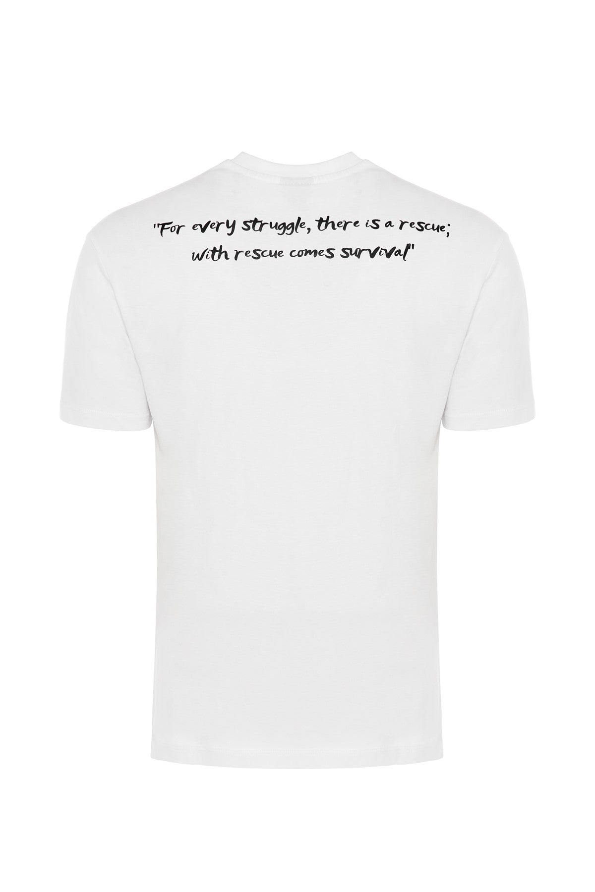 WHITE T-SHIRT WITH NWE UNIVERSAL GREEN STORY PRINT