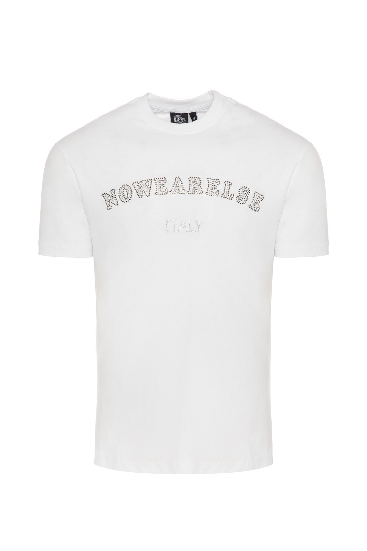 WHITE T-SHIRT WITH NO WEAR ELSE NAME WITH STONE